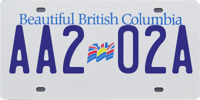 BC license plate AA202A