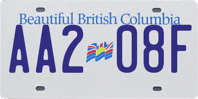 BC license plate AA208F