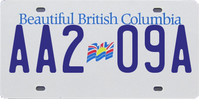 BC license plate AA209A