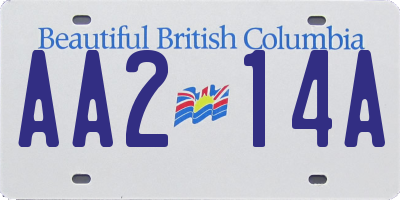 BC license plate AA214A