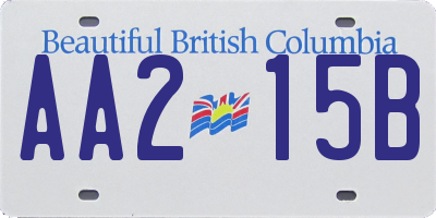 BC license plate AA215B