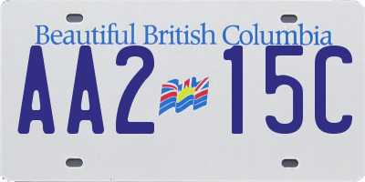BC license plate AA215C