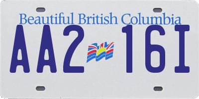 BC license plate AA216I