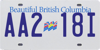 BC license plate AA218I