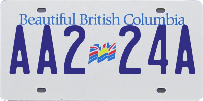 BC license plate AA224A