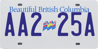 BC license plate AA225A