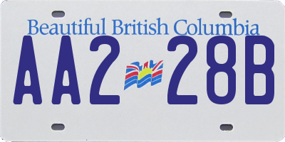 BC license plate AA228B