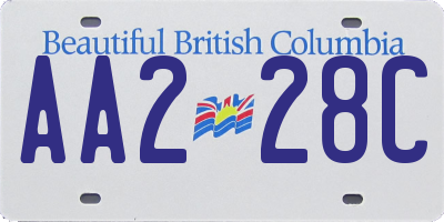BC license plate AA228C