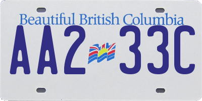 BC license plate AA233C