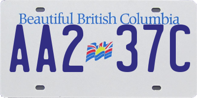 BC license plate AA237C