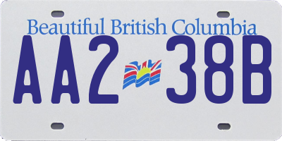 BC license plate AA238B