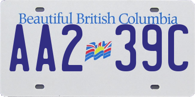 BC license plate AA239C