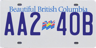 BC license plate AA240B