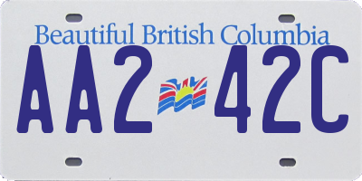 BC license plate AA242C