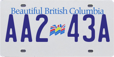 BC license plate AA243A