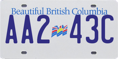 BC license plate AA243C