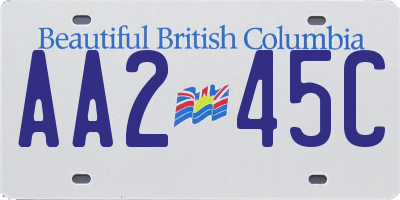 BC license plate AA245C