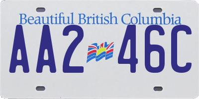 BC license plate AA246C