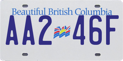 BC license plate AA246F