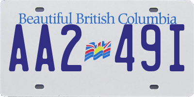 BC license plate AA249I