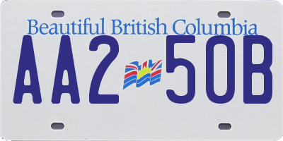 BC license plate AA250B