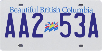 BC license plate AA253A