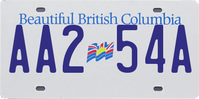BC license plate AA254A