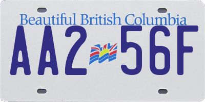 BC license plate AA256F