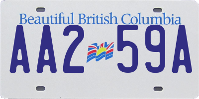 BC license plate AA259A