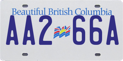 BC license plate AA266A