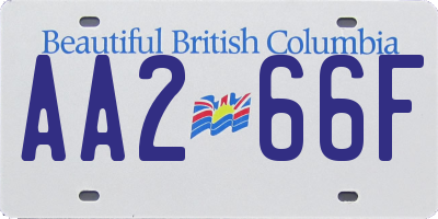 BC license plate AA266F