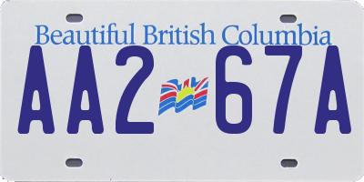 BC license plate AA267A