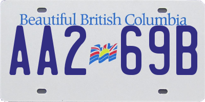 BC license plate AA269B