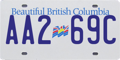 BC license plate AA269C