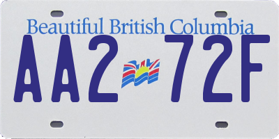BC license plate AA272F