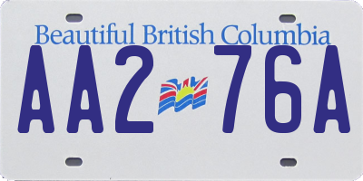 BC license plate AA276A