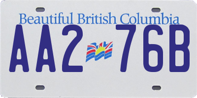 BC license plate AA276B