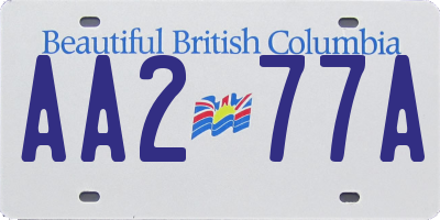 BC license plate AA277A