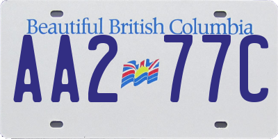 BC license plate AA277C