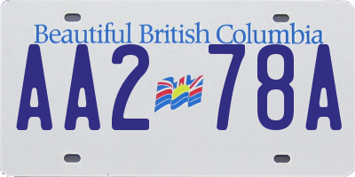 BC license plate AA278A