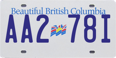 BC license plate AA278I