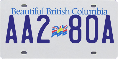 BC license plate AA280A