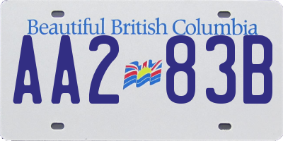BC license plate AA283B