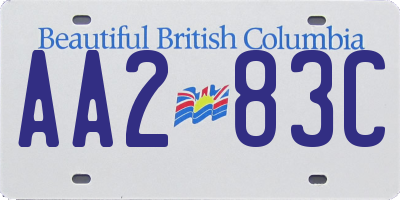 BC license plate AA283C