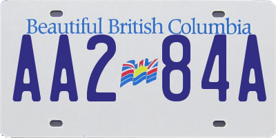 BC license plate AA284A