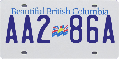 BC license plate AA286A