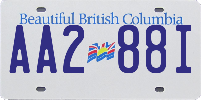 BC license plate AA288I