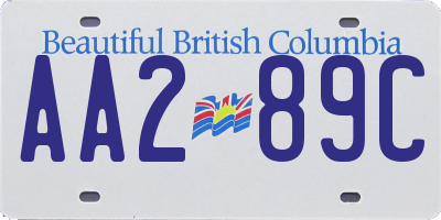 BC license plate AA289C