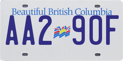 BC license plate AA290F