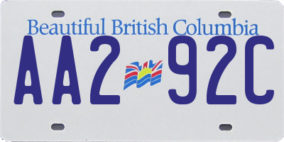 BC license plate AA292C